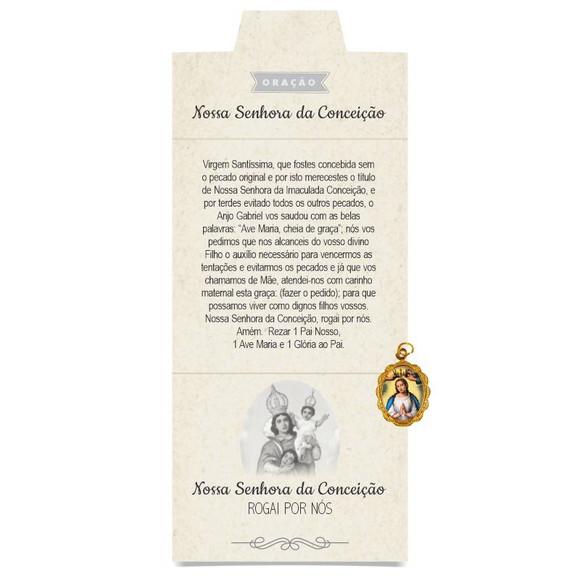 Cartão Personalizado + Medalhinha De N. Sra. Da Conceição