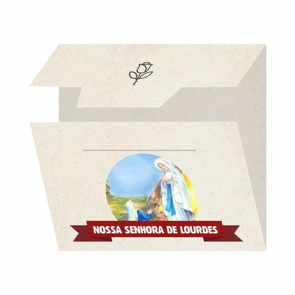 Cartão personalizado + medalhinha de N. Sra. de Lourdes