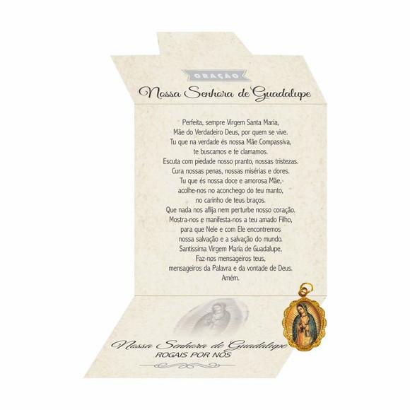 Cartão personalizado + medalhinha de N. Sra. de Guadalupe