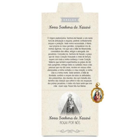 Cartão Personalizado + Medalhinha De N. Sra. De Nazaré