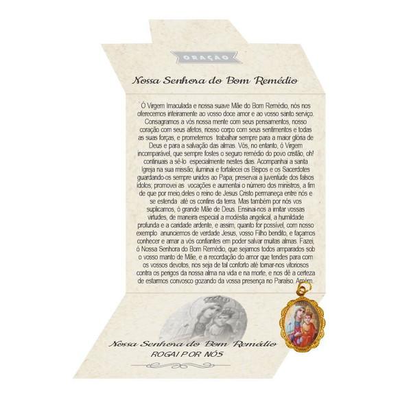 Cartão Personalizado + Medalhinha De N. Sra. Do Bom Remédio