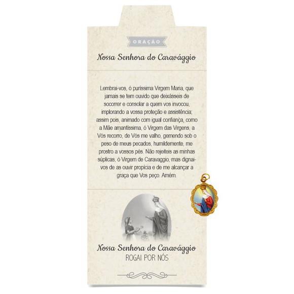Cartão Personalizado + Medalhinha de N. Sra. do Caravággio