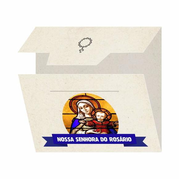 Cartão personalizado + medalhinha de N. Sra. do Rosário