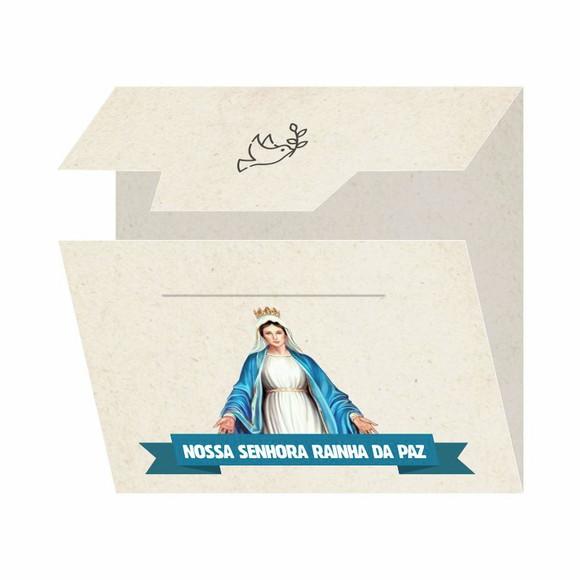Cartão personalizado + medalhinha de N. Sra. Rainha da Paz