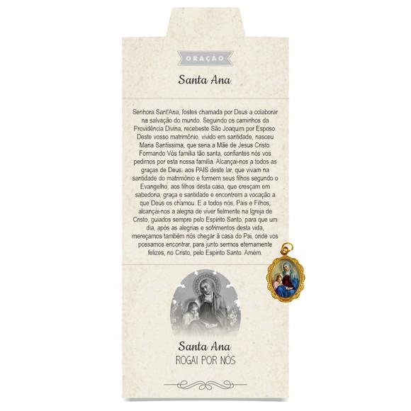 Cartão Personalizado + Medalhinha de Santa Ana