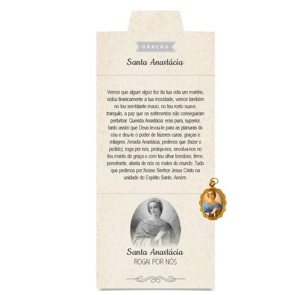 Cartão Personalizado + Medalhinha de Santa Anastácia