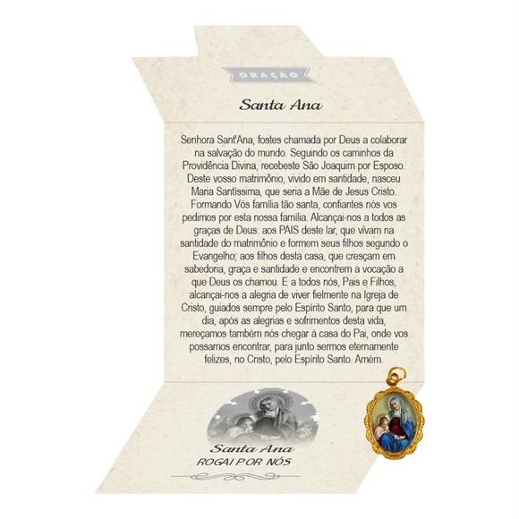 Cartão Personalizado + Medalhinha de Santa Ana