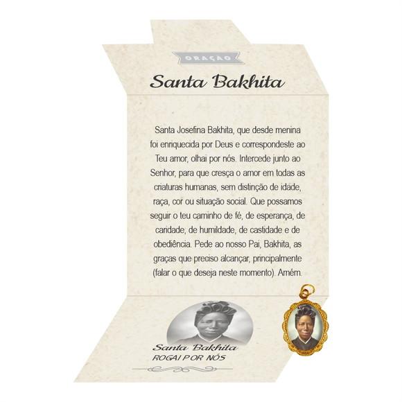 Cartão Personalizado + Medalhinha de Santa Bakhita
