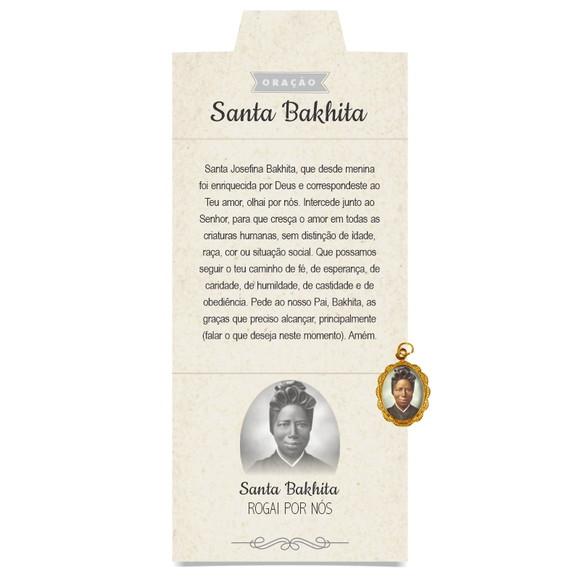 Cartão Personalizado + Medalhinha de Santa Bakhita