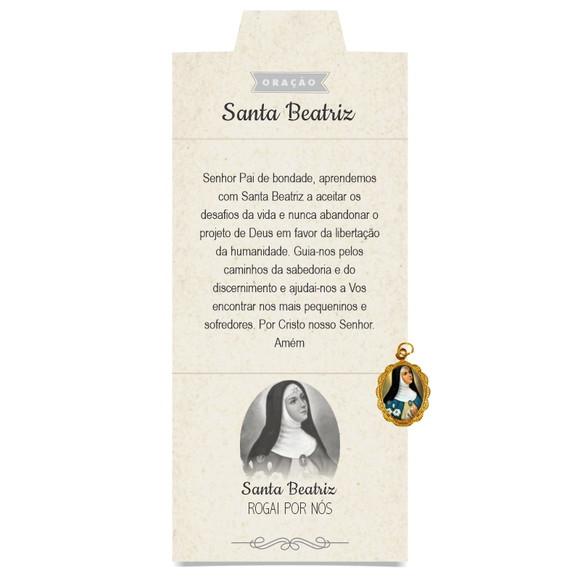 Cartão Personalizado + Medalhinha de Santa Beatriz