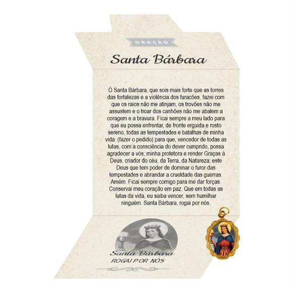 Cartão Personalizado + Medalhinha de Santa Bárbara