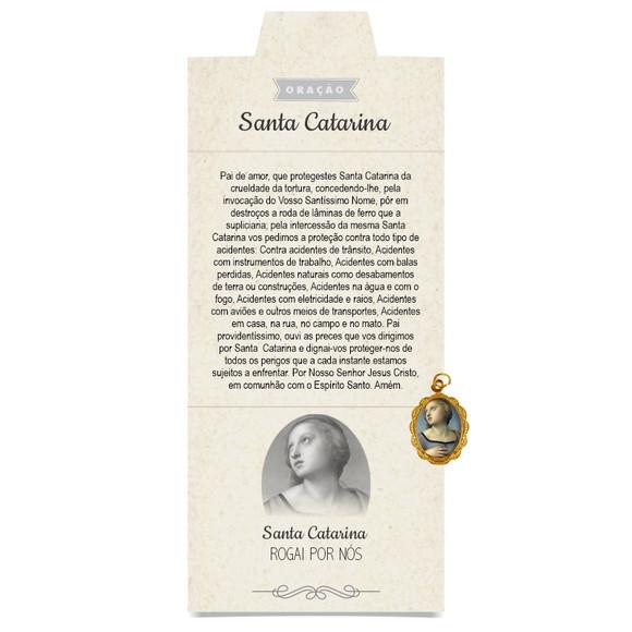 Cartão Personalizado + Medalhinha de Santa Catarina