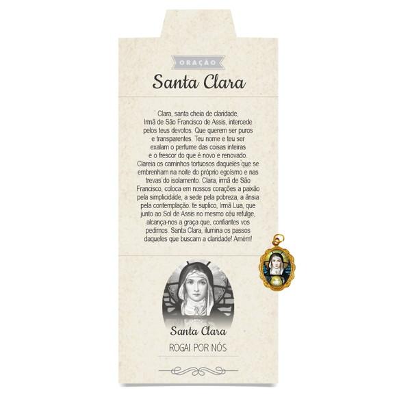 Cartão Personalizado + Medalhinha de Santa Clara