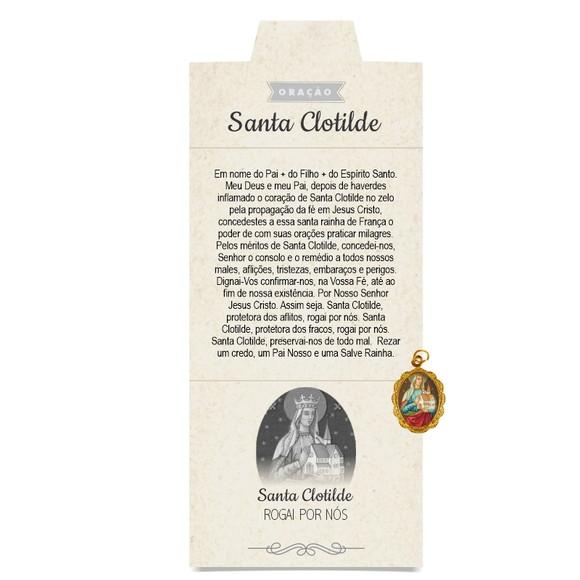 Cartão Personalizado + Medalhinha de Santa Clotilde