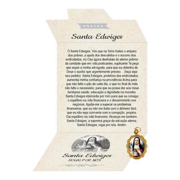 Cartão Personalizado + Medalhinha de Santa Edwiges