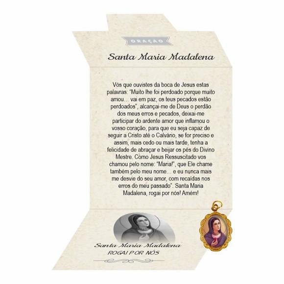 Cartão Personalizado + Medalhinha de Santa Maria Madalena