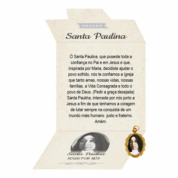 Cartão Personalizado + Medalhinha de Santa Paulina
