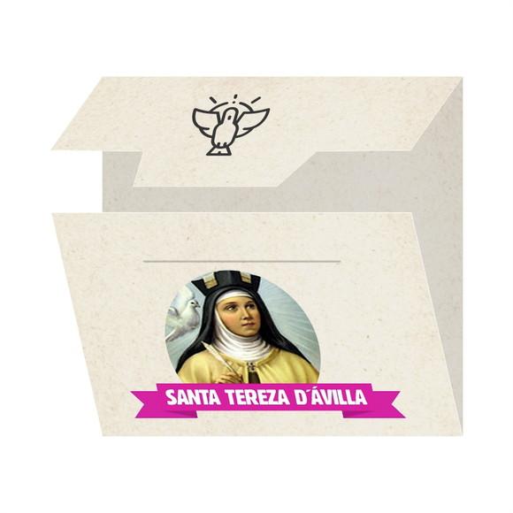 Cartão Personalizado + Medalhinha de Santa Tereza D´ávila