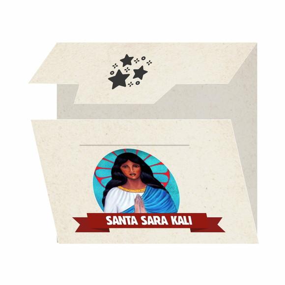 Cartão Personalizado + Medalhinha de Santa Sara Kali