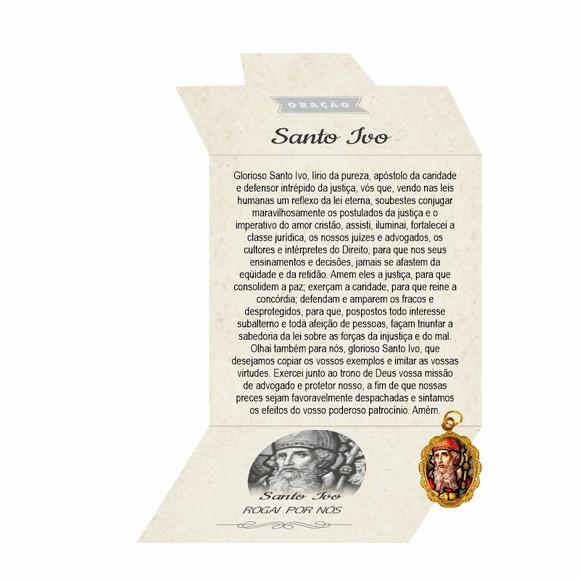 Cartão Personalizado + Medalhinha de Santo Ivo
