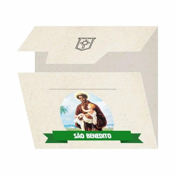 Cartão personalizado + medalhinha de São Benedito