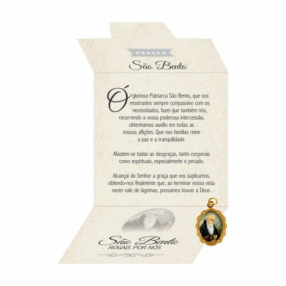 Cartão personalizado + medalhinha de São Bento