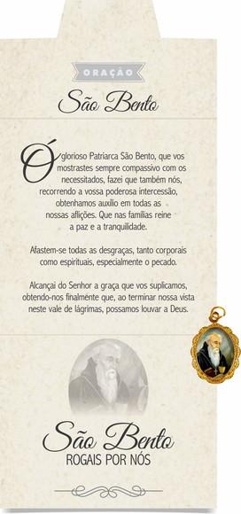 Cartão personalizado + medalhinha de São Bento