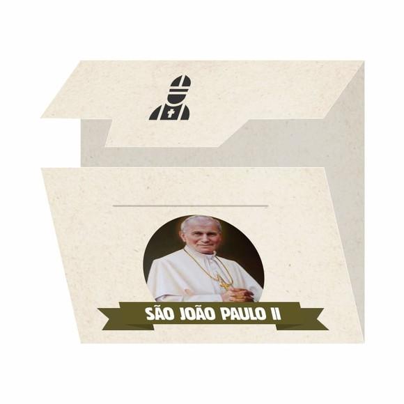 Cartão Personalizado + Medalhinha de São João Paulo Segundo