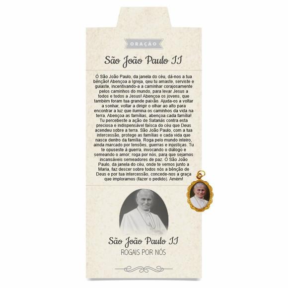Cartão Personalizado + Medalhinha de São João Paulo Segundo
