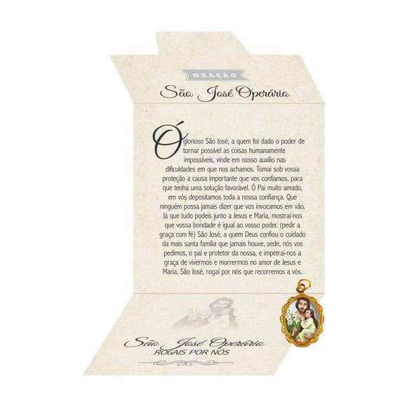 Cartão personalizado + medalhinha de São José Operário