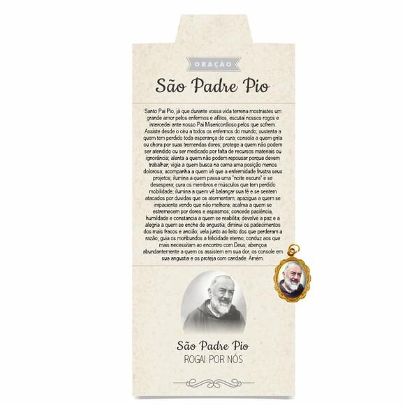 Cartão Personalizado + Medalhinha de São Padre Pio
