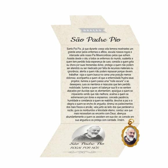 Cartão Personalizado + Medalhinha de São Padre Pio