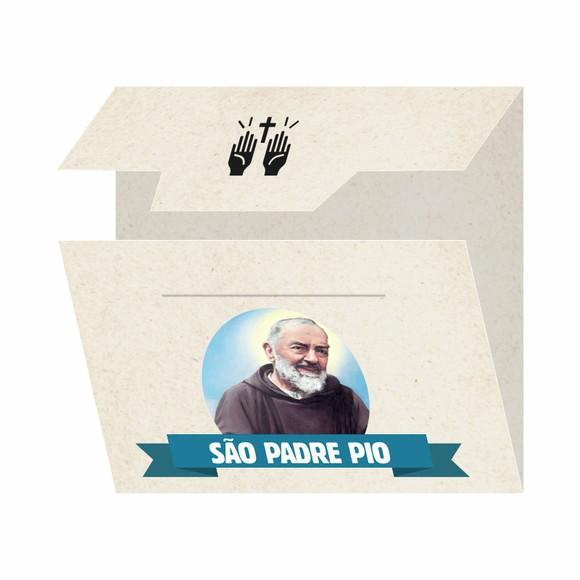 Cartão Personalizado + Medalhinha de São Padre Pio