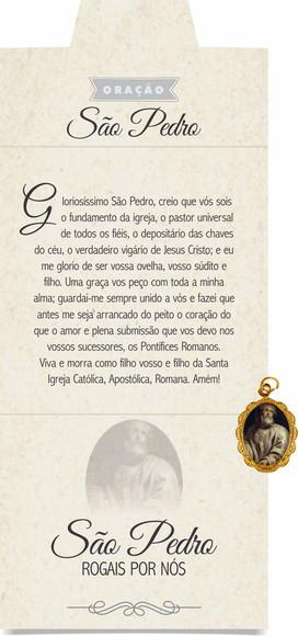 Cartão personalizado + medalhinha de São Pedro