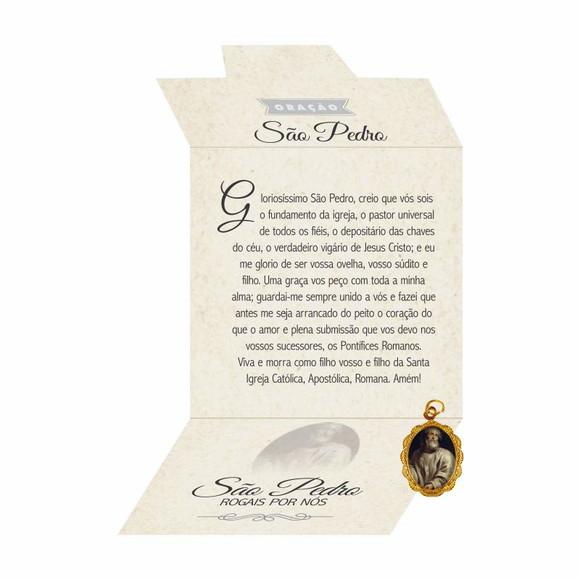 Cartão personalizado + medalhinha de São Pedro