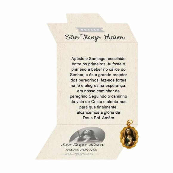 Cartão Personalizado + Medalhinha de São Tiago Maior