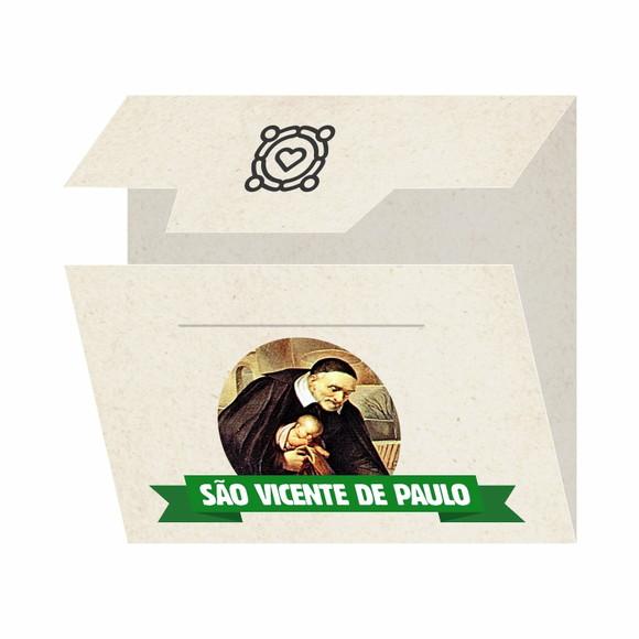 Cartão Personalizado + Medalhinha de São Vicente de Paulo