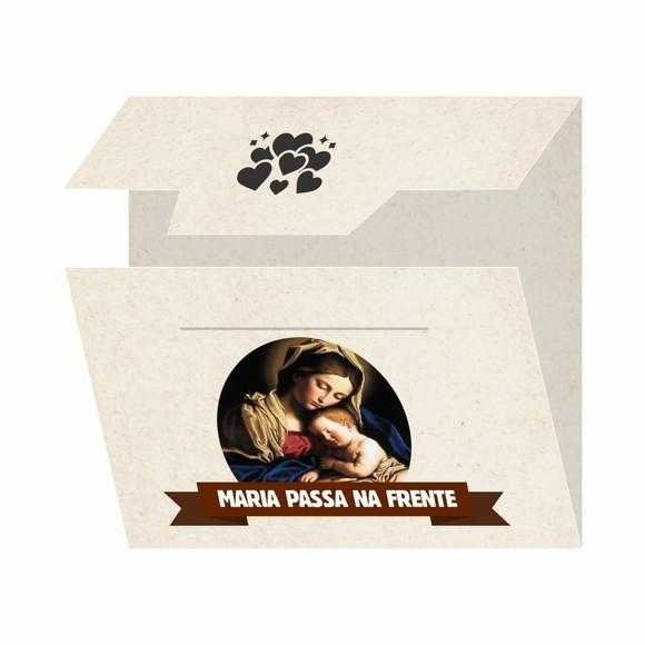 Cartão Personalizado + Medalhinha Maria Passa na Frente