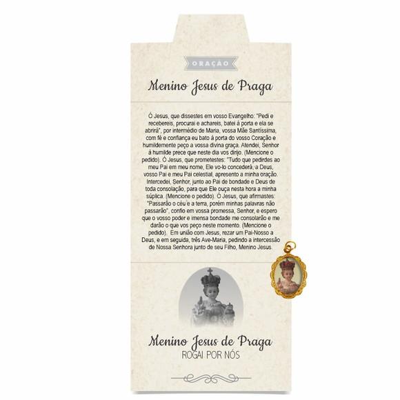 Cartão Personalizado + Medalhinha Meninos Jesus de Praga