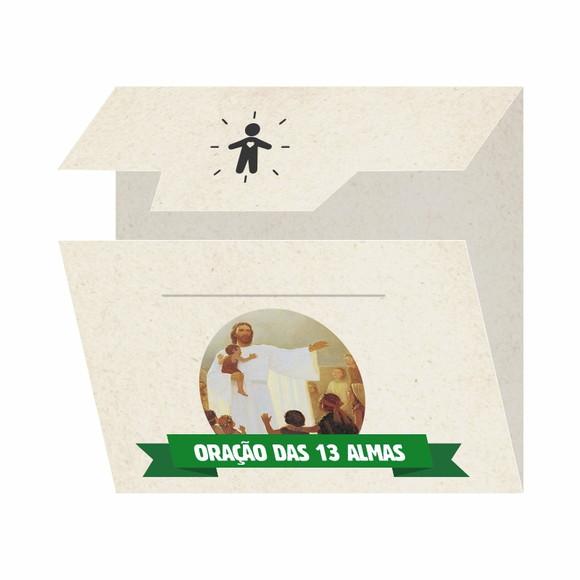 Cartão Personalizado + Medalhinha Oração das 13 Almas