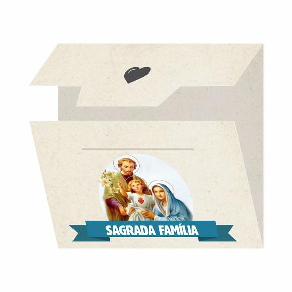 Cartão personalizado + medalhinha Sagrada Família