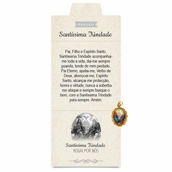 Cartão Personalizado + Medalhinha Santíssima Trindade