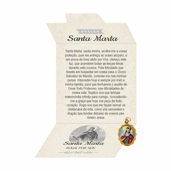 Cartão Personalizado + Medalhinha Santa Marta