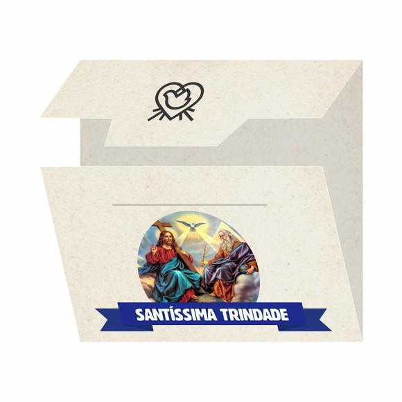 Cartão Personalizado + Medalhinha Santíssima Trindade