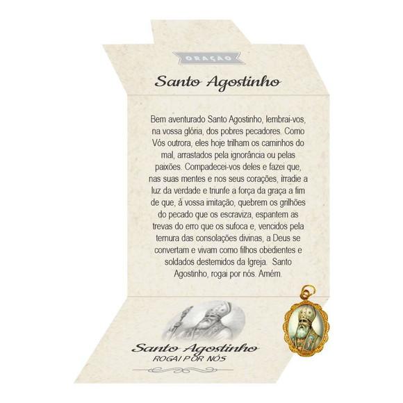 Cartão Personalizado + Medalhinha Santo Agostinho