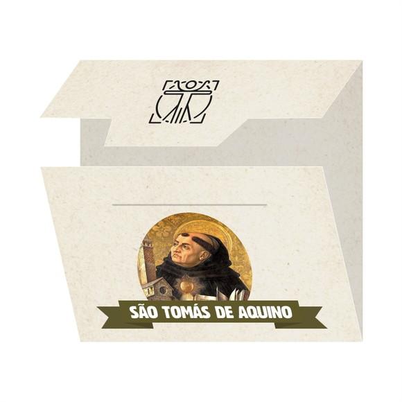 Cartão Personalizado + Medalhinha São Tomás de Aquino