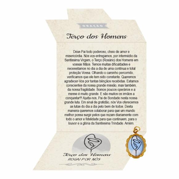 Cartão Personalizado + Medalhinha Terço dos Homens