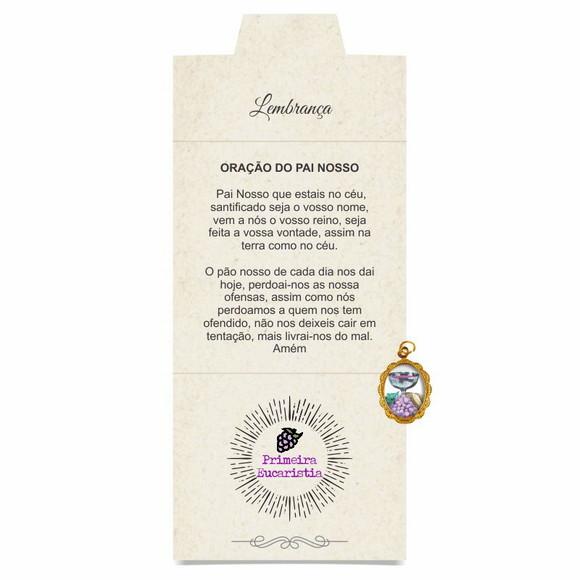 Cartão personalizado 1ª Eucaristia + medalhinha