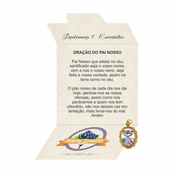 Cartão personalizado 1ª Eucaristia + medalhinha