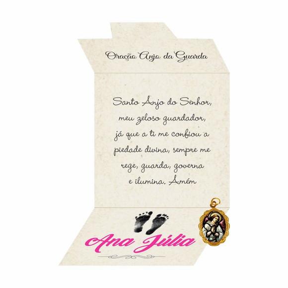 Cartão personalizado Batismo + medalhinha